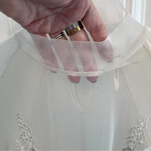 Free People Saheli Cream Asymmetrical Long Sleeve Tunic Size S - Picture 14 of 16